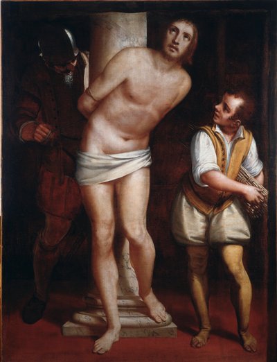 Christus aan de kolom of de geseling door Luca Cambiaso