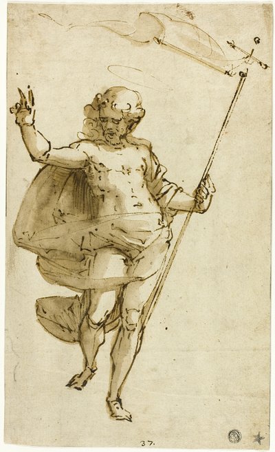 Verrezen Christus door Luca Cambiaso