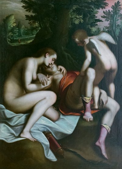 De dood van Adonis (voor 1585) door Luca Cambiaso