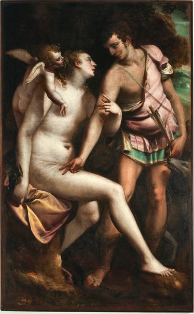 Venus en Adonis door Luca Cambiaso