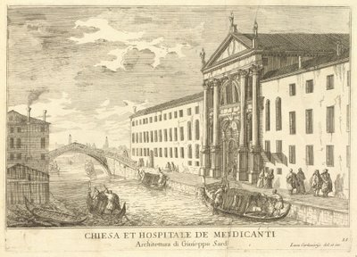 Chiesa et Hospitale de Mendicanti (plaat 35) door Luca Carlevariis