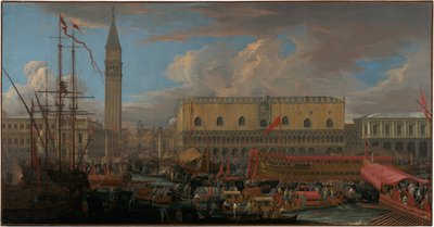 De Bucintoro Vertrekt uit het Bacino di San Marco door Luca Carlevarijs