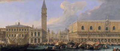 De Molo, Venetië, vanaf het Bacino di San Marco door Luca Carlevarijs