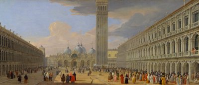 Piazza San Marco, Venetië door Luca Carlevaris