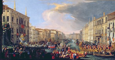Regatta Gehouden ter Ere van Frederik VI van Denemarken (1671-1730) 1709 door Luca Carlevaris