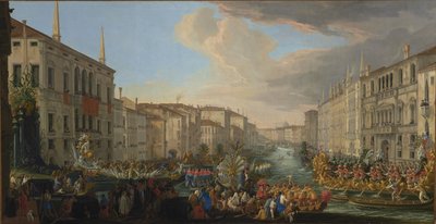 Regatta op het Grote Kanaal ter Ere van Frederik IV, Koning van Denemarken, 1711 door Luca Carlevaris
