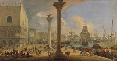 De Molo met het Dogepaleis, ca. 1710 door Luca Carlevaris