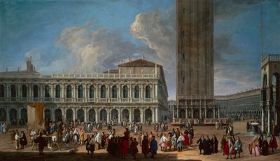 De Piazzetta en het Piazza San Marco, Venetië door Luca Carlevaris