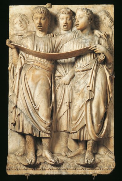Zingende kinderen (detail) door Luca Della Robbia