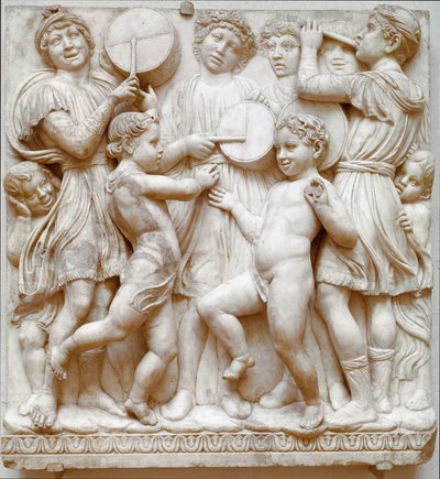 La Cantoria (Bas-reliëf marmer) door Luca Della Robbia