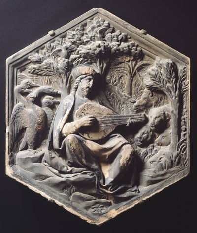 Muziek (Orpheus) door Luca Della Robbia