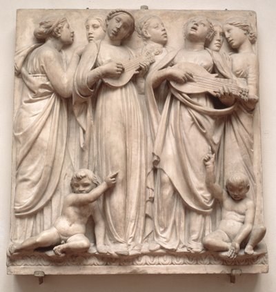 Zingende engelen, reliëf van de Cantoria, ca. 1432-38 door Luca Della Robbia