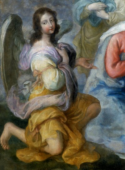 Engel (detail van de Aanbidding der Herders) door Luca Fiammingo