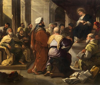Christus tussen de dokters, ca. 1665 door Luca Giordano