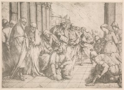 Christus en de overspelige vrouw door Luca Giordano