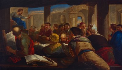 Christus in discussie met de artsen door Luca Giordano