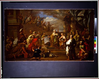 David toont Salomo de plannen van de tempel door Luca Giordano