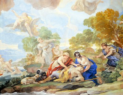Dood van Adonis (detail) door Luca Giordano