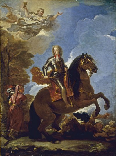 Ruiterportret van Karel II van Spanje door Luca Giordano