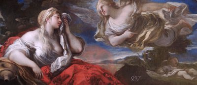 Hagar en Ismaël in de woestijn door Luca Giordano