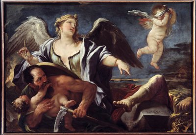 Geschiedenis schrijven recepties op de rug van de tijd door Luca Giordano