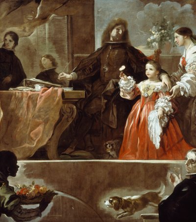 Hulde aan Velazquez voor Graaf van Santiesteban door Luca Giordano