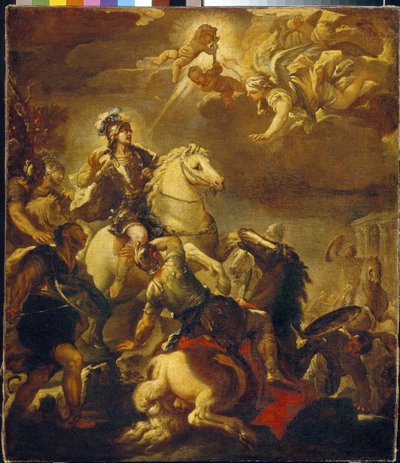 De verschijning van het kruis aan keizer Constantijn door Luca Giordano