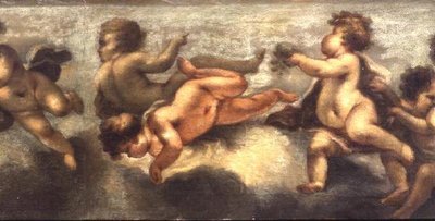Putti die spelen (centraal detail) door Luca Giordano