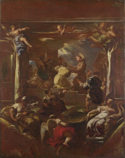 Sint Antonius van Padua herstelt de voet van een man door Luca Giordano