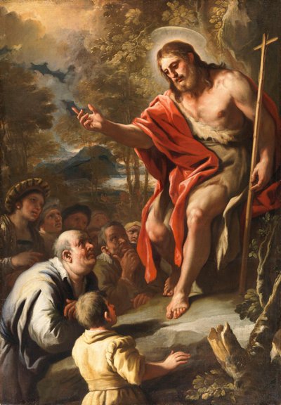 Der heilige Johannes predigt in der Wildnis door Luca Giordano