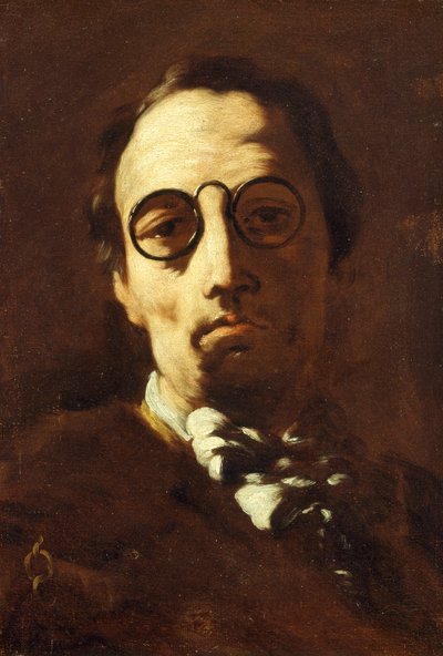 Zelfportret, olieverf op doek, 46.8x35.3 cm door Luca Giordano