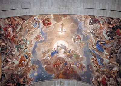 De opstanding van de doden, Plafond van het klooster van St. Lawrence van de Escorial door Luca Giordano