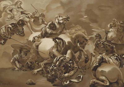 De dood van Julianus de Afvallige (chromolitho) door Luca Giordano