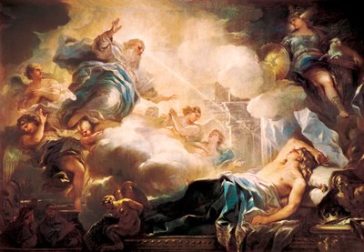 De droom van koning Salomo, circa 1693 door Luca Giordano