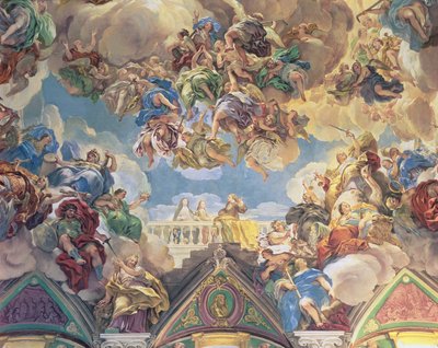 Triomf van de Habsburgers (onderste gedeelte van het plafond) door Luca Giordano