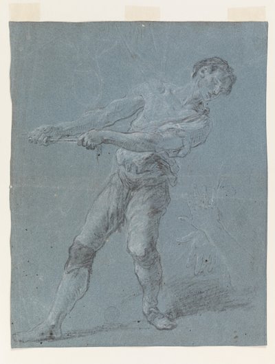 Jonge man die een touw trekt door Luca Giordano