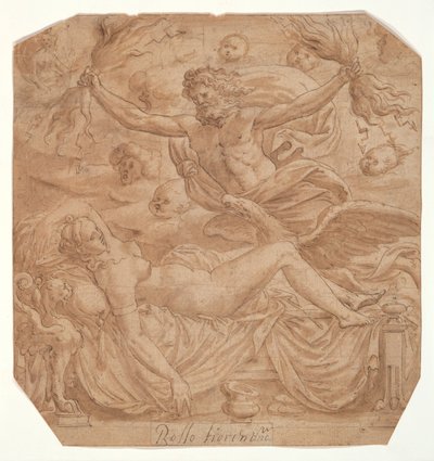 Jupiter en Semele door Luca Penni