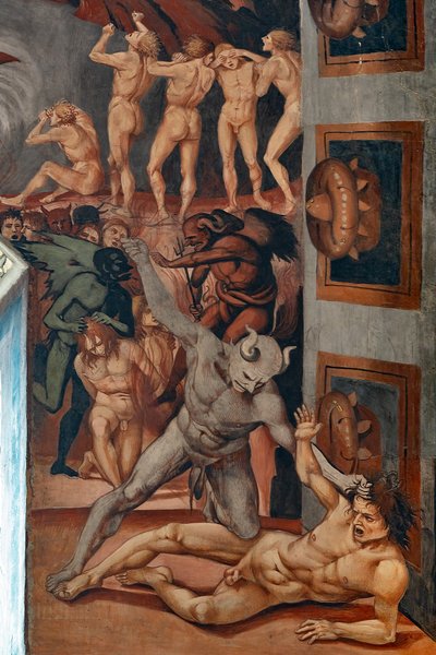 Oproep naar de Hel, detail van de Antehel, genomen uit Dante