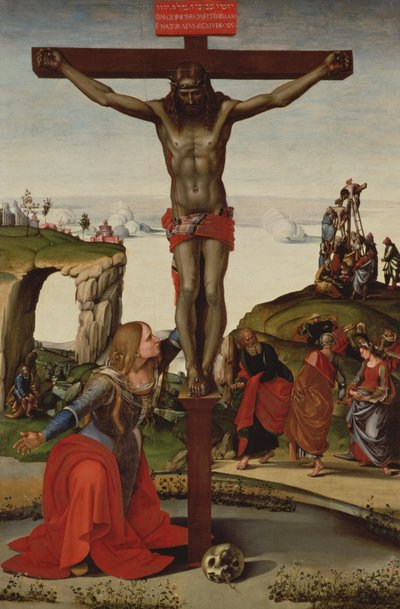 Christus aan het kruis met Maria Magdalena door Luca Signorelli