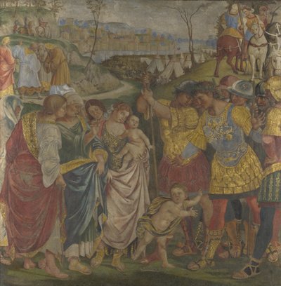 Coriolanus Overgehaald door zijn Familie om Rome te Sparen (Fresco