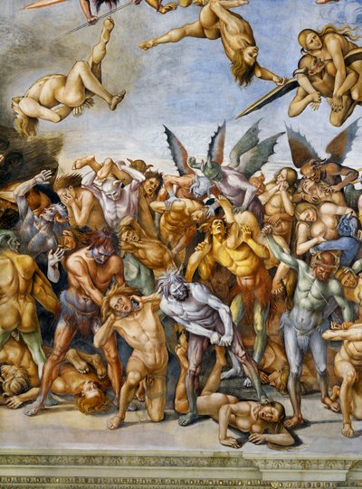 Verdoemden in de hel, uit Laatste Oordeel fresco cyclus door Luca Signorelli