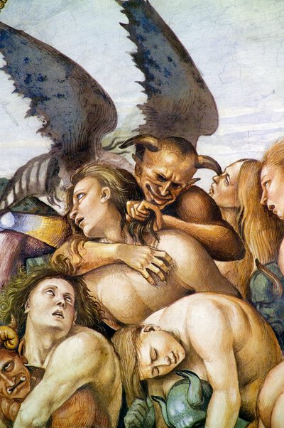 Verdoemden in de hel, uit Laatste Oordeel fresco cyclus door Luca Signorelli