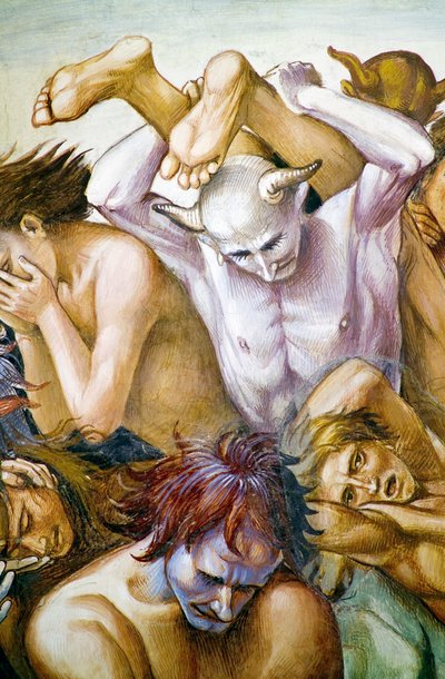 Verdoemden in de hel, uit Laatste Oordeel fresco cyclus door Luca Signorelli