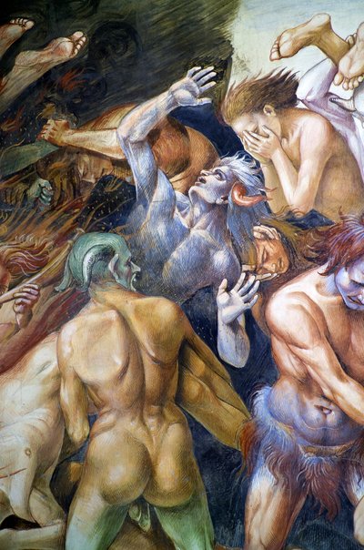 Verdoemden in de hel, uit Laatste Oordeel fresco cyclus door Luca Signorelli