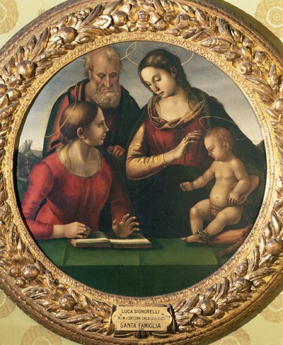 Heilige Familie met St. Catharina door Luca Signorelli