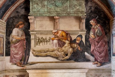 Rouw om de dode Christus tussen de twee heiligen van Orvieto door Luca Signorelli