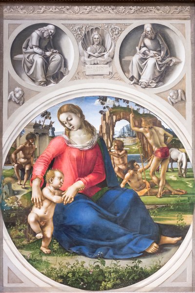 Madonna en Kind met Ignudi door Luca Signorelli