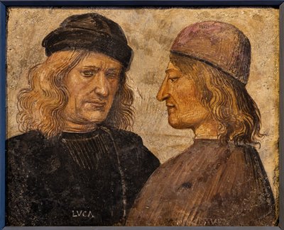 Portret van Luca Signorelli en de kamerheer Niccolò d