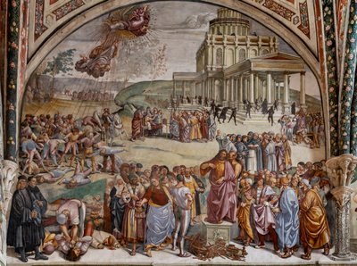 Prediking en de feiten van de Antichrist door Luca Signorelli