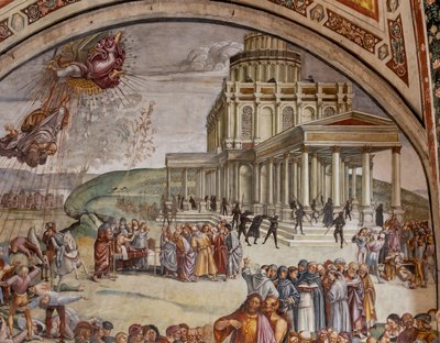 Prediking en de daden van de Antichrist (detail) door Luca Signorelli